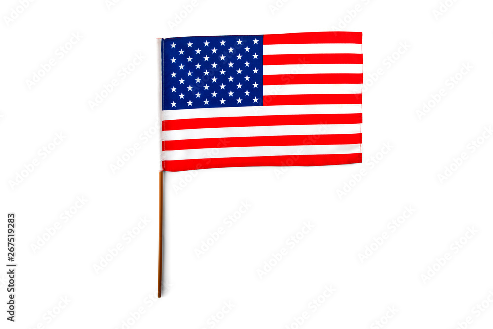 American flag on a white background American flag on a white background