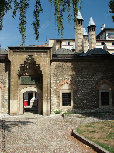 Decorative gate to historical mosque in Sarajevo photo