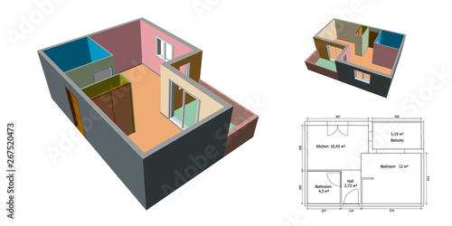 Empty floor plan. Isolated ...