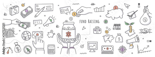 Doodle illustration of fundraising