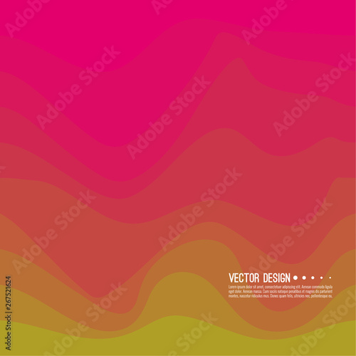 Distorted wave colorful texture. Abstract dynamical rippled surface. Vector stripe deformation background. Transition and gradation of color.