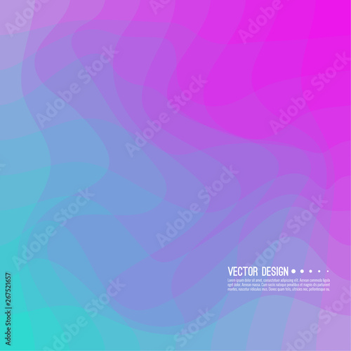 Distorted wave colorful texture. Abstract dynamical rippled surface. Vector stripe deformation background. Transition and gradation of color.