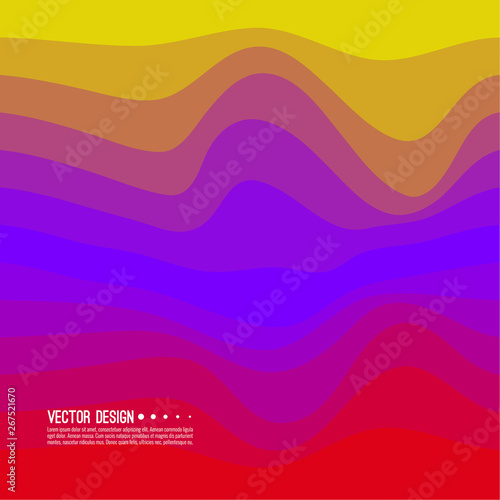 Distorted wave colorful texture. Abstract dynamical rippled surface. Vector stripe deformation background. Transition and gradation of color.