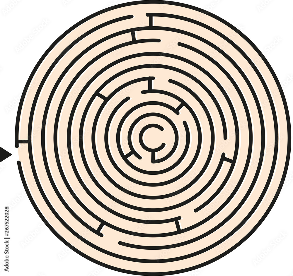 Black round maze Black round maze