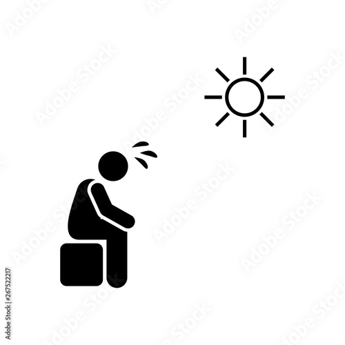 Man, sun, sensitive, aggressive icon. Element of systemic lupu icon. Premium quality graphic design icon. Signs and symbols collection icon for websites