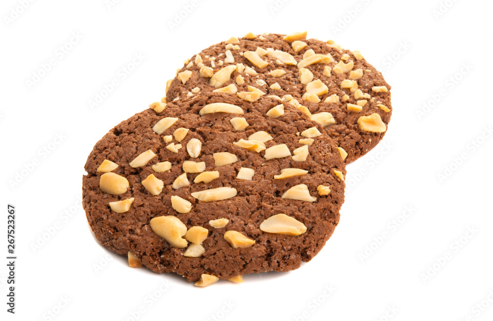 american cookies with nuts isolated american cookies with nuts isolated