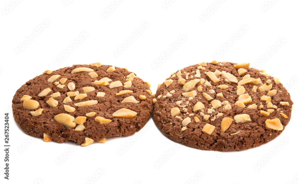 american cookies with nuts isolated american cookies with nuts isolated