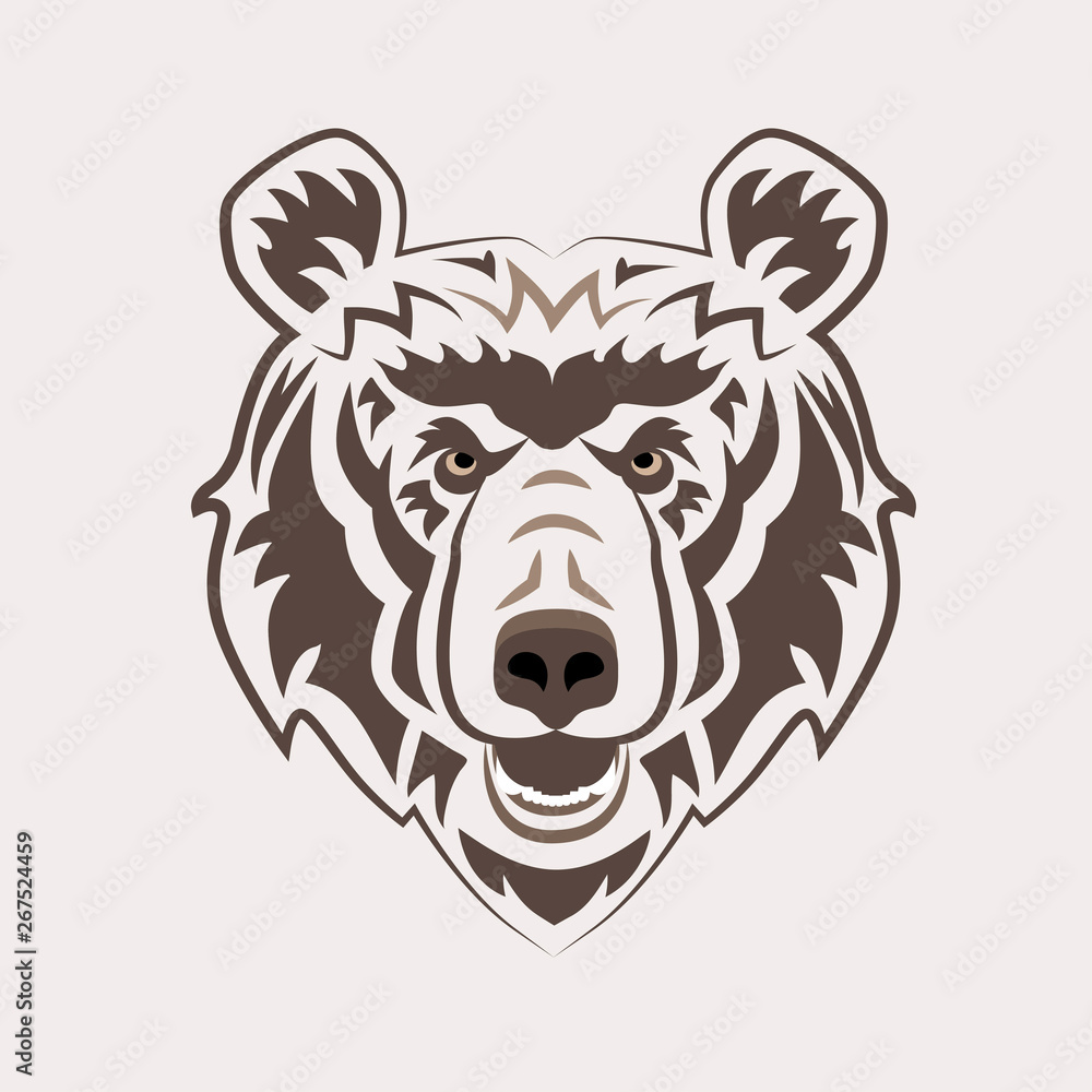 Angry Bear Mascot for Esport and Gaming Logo. Sport team Emblem.