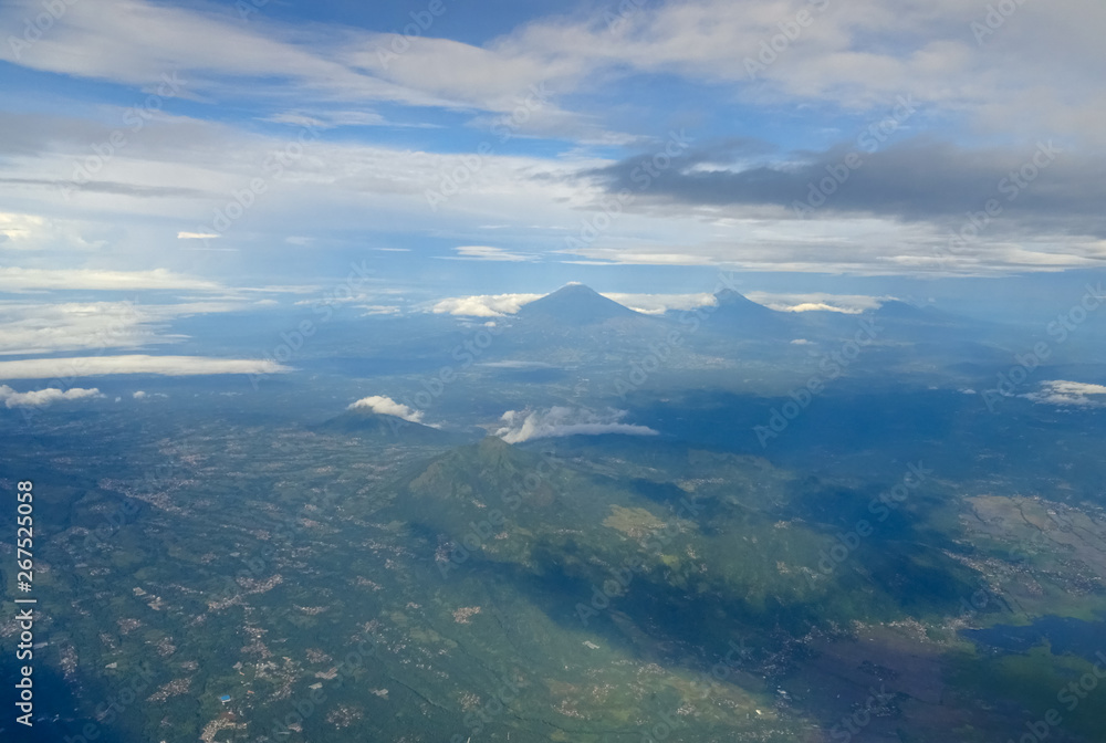 Sumbing and Sindoro volcanoes, Java island, Indonesia