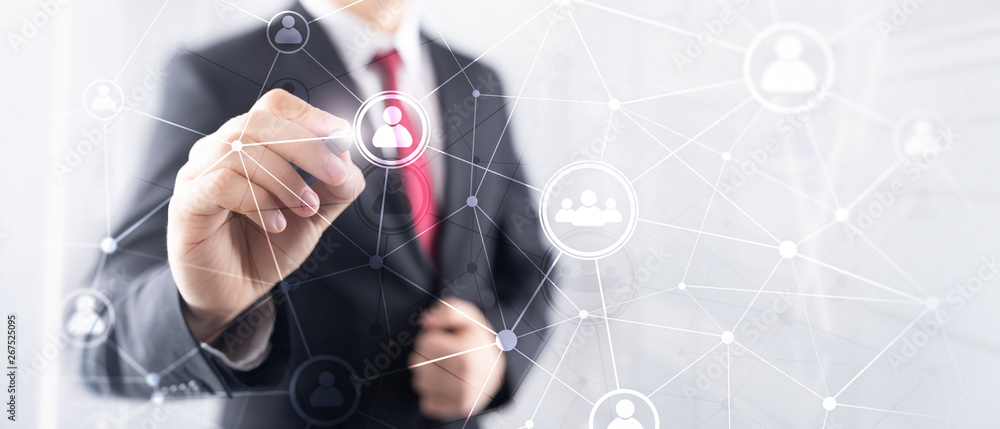 Double exposure people network structure HR - Human resources management and recruitment concept. Double exposure people network structure HR - Human resources management and recruitment concept.