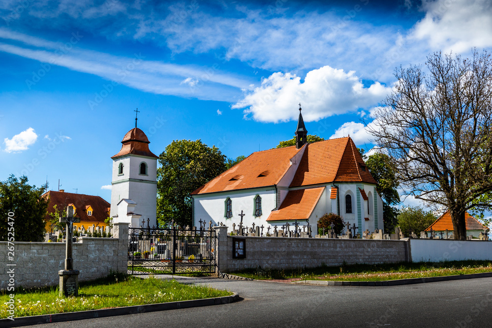 Church of st. Prokop near Temelin in summer day. Czech Republic.