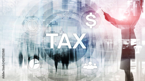 Tax Digarams, Business and Financial concept on blurred background. © Funtap
