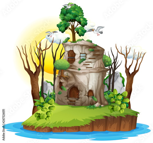 A fantasy house on island