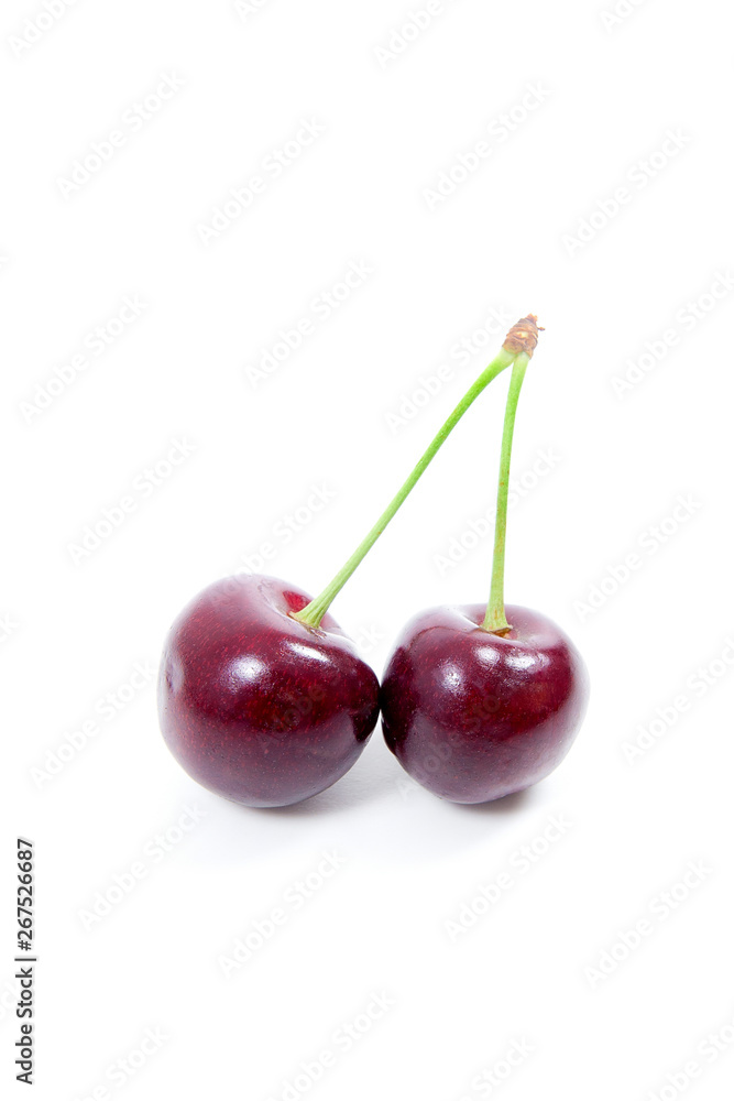 Sweet cherry isolated on a white background.. Sweet cherry isolated on a white background..
