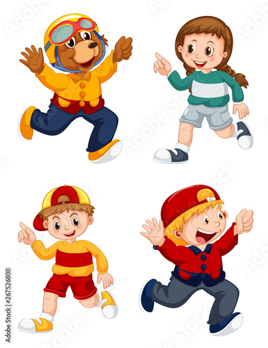 Set of cartoon character