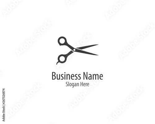 Scissors logo template vector icon illustration