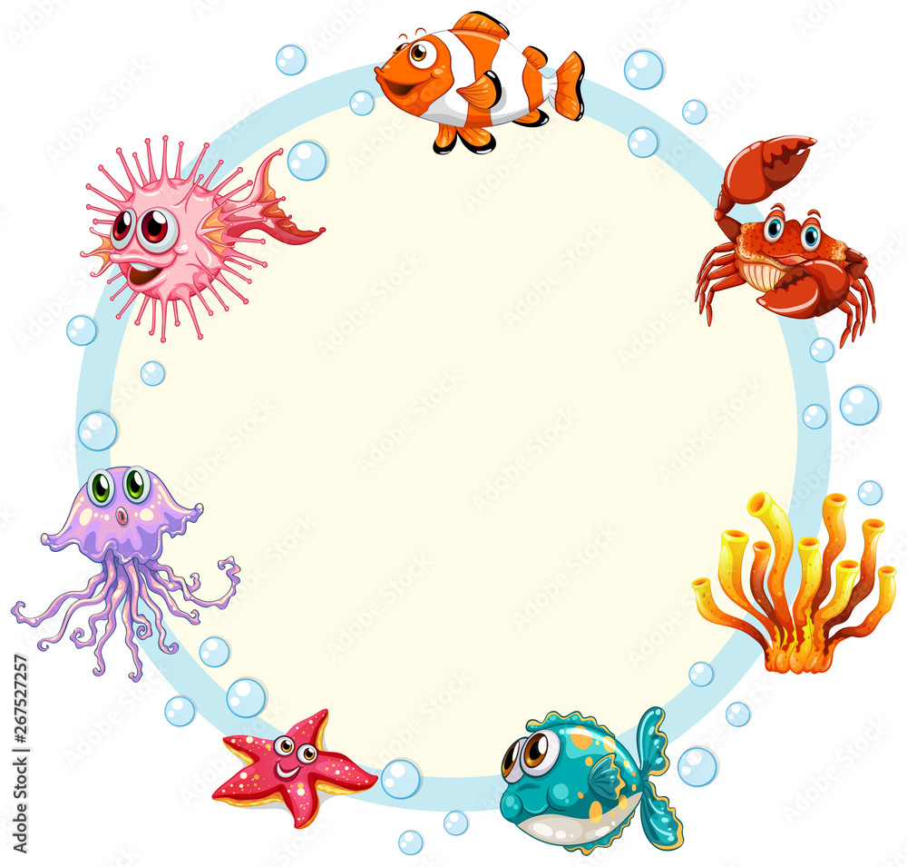 Underwater creature border template