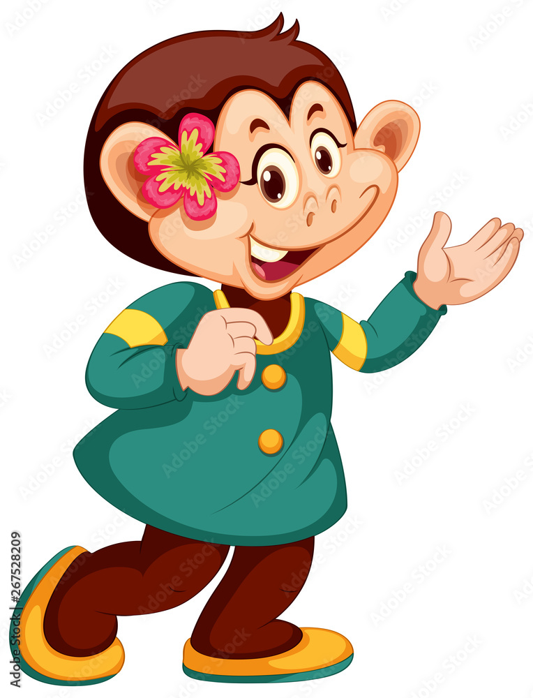 A cute monkey character A cute monkey character
