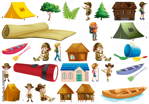 Set of camping element