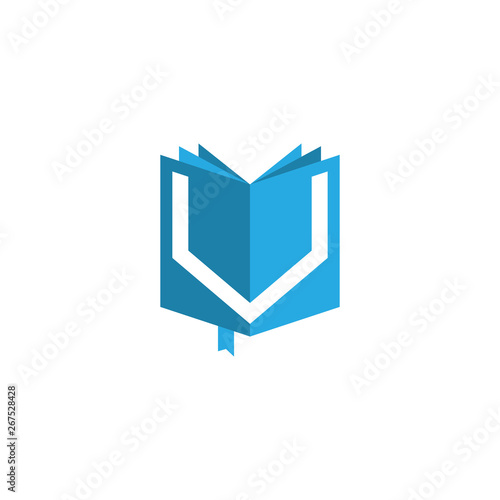 initial letter V book logo vector