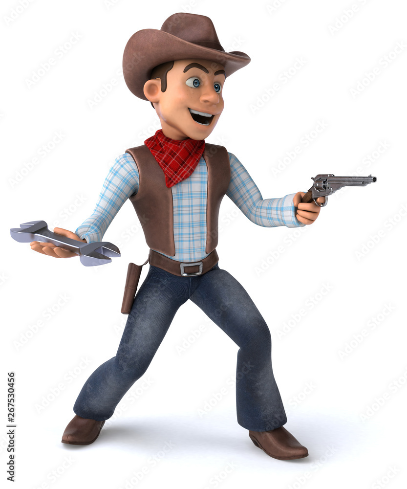 Fun Cowboy - 3D Illustration