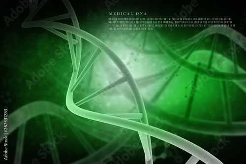 3d render of dna structure, abstract background