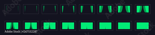 Animation transitions effect. Sprite Sheet of transitions. Ready frame by frame animation for games, cartoon or animation. green color scene transition effect.  Animation transitions effect 24