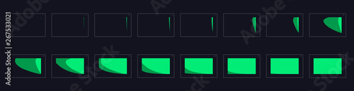 Animation transitions effect. Sprite Sheet of transitions. Ready frame by frame animation for games, cartoon or animation. green color scene transition effect. Animation transitions effect 37