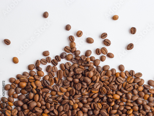 Coffee beans isolated on white background with copy space for text, macro © mdyn
