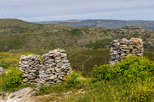 Fragment of the Castle of Faneromeni on Andros (Greece, Cyclades)