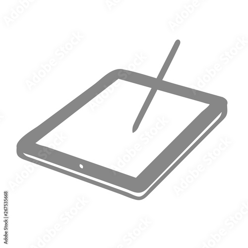 Handgezeichneter Tablet-PC in grau