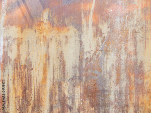 background image of rust, stains of paint on a metal wall