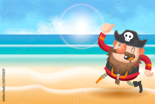 cute pirates cartoon background