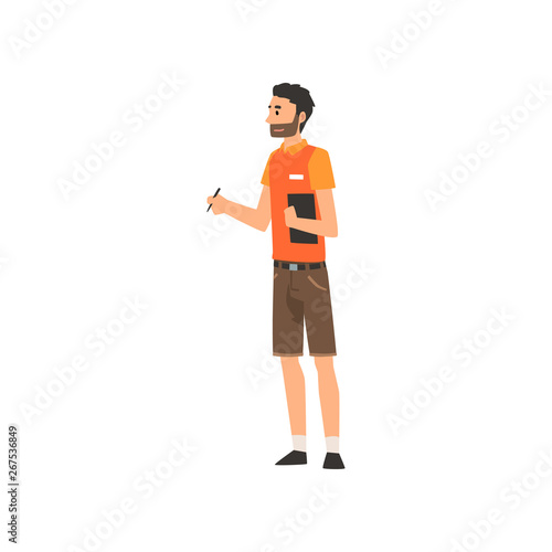 Zoo Worker or Veterinarian, Professional Zookeeper Character Caring of Animals Vector Illustration