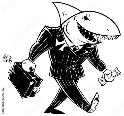 Business Shark Dark Suit Line Art photo