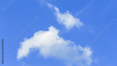 Beautiful white fluffy clouds with blue sky background. Nature weather, the vast cloud blue sky.