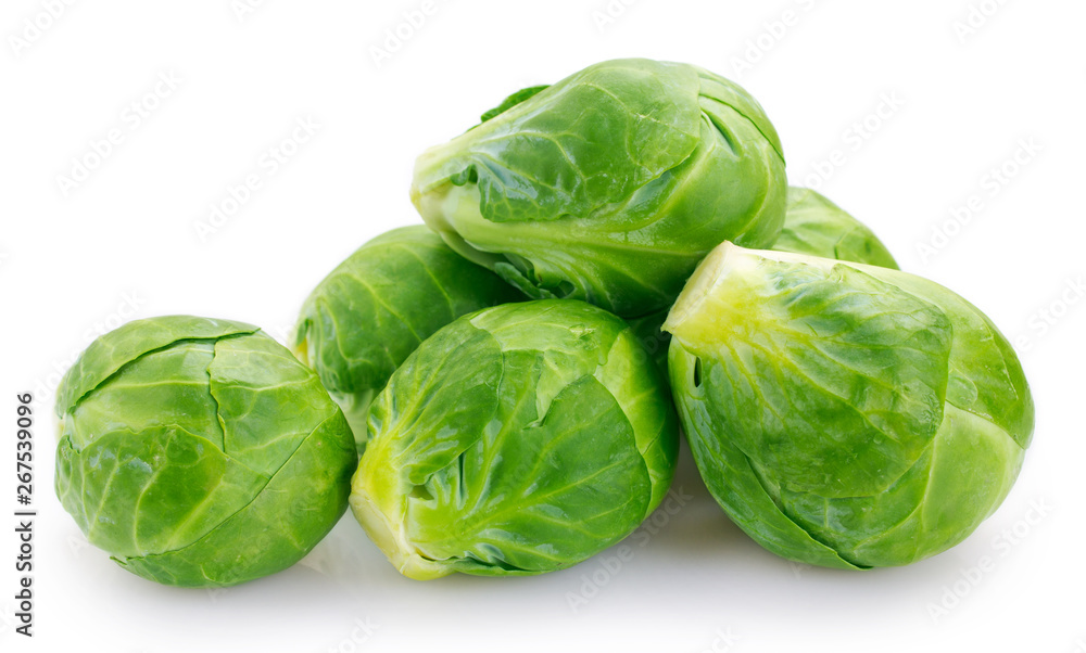 Brussels sprouts on white background Brussels sprouts on white background
