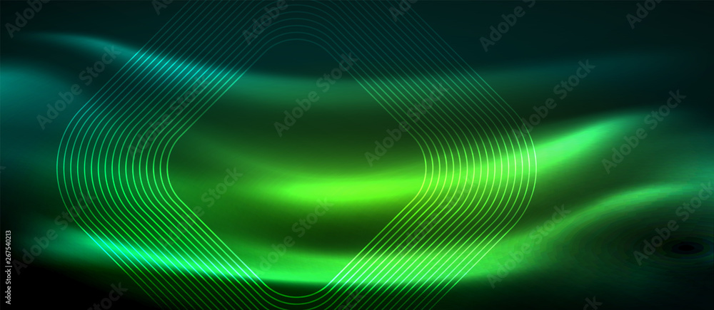 Dark background with neon glowing elements, shiny motion concept Dark background with neon glowing elements, shiny motion concept
