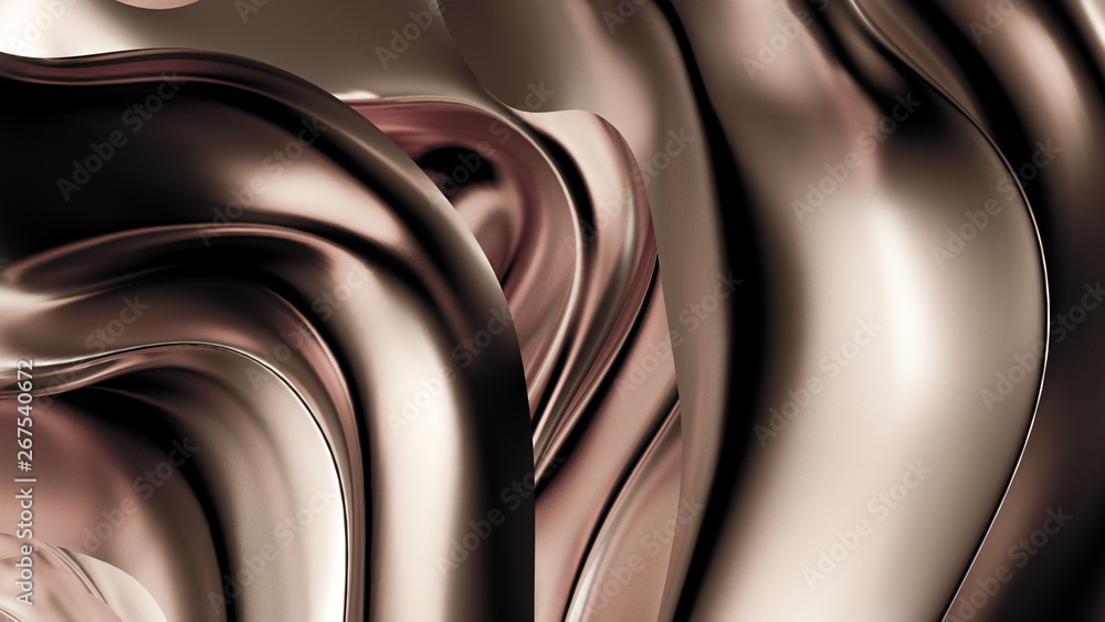 Fototapeta premium Luxurious silver background with satin drapery. 3d illustration, 3d rendering.