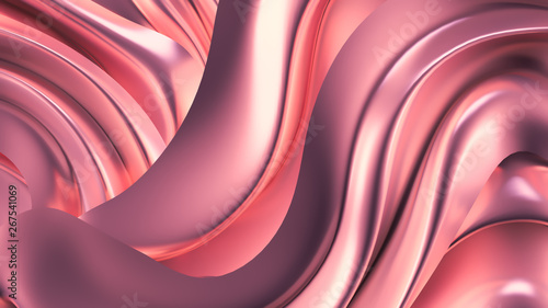 Luxurious pink background with satin drapery. 3d illustration  3d rendering.