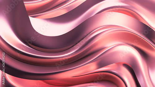 Luxurious pink background with satin drapery. 3d illustration  3d rendering.