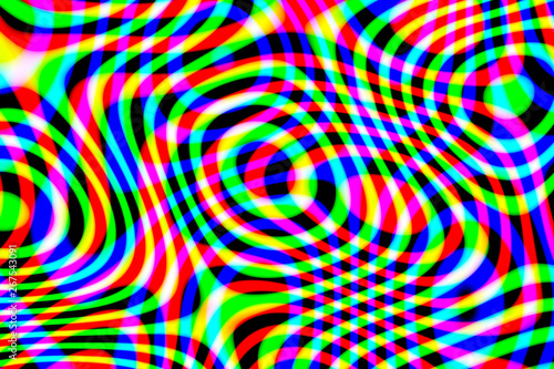 Computer generated abstract multicolored pattern on black background