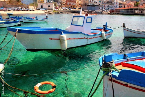 cute fishing boats in Sicily, Italy © massimo