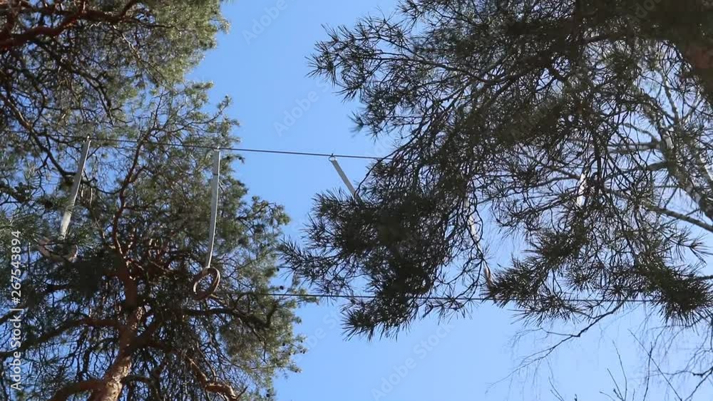 climbing rings hanging in the wind outdoors climbing rings hanging in the wind outdoors