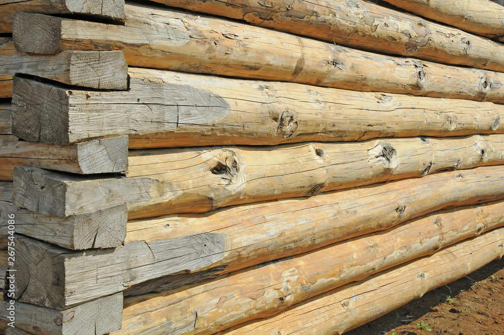 wooden logs background