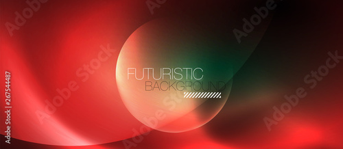 Neon glowing circles vector abstract background