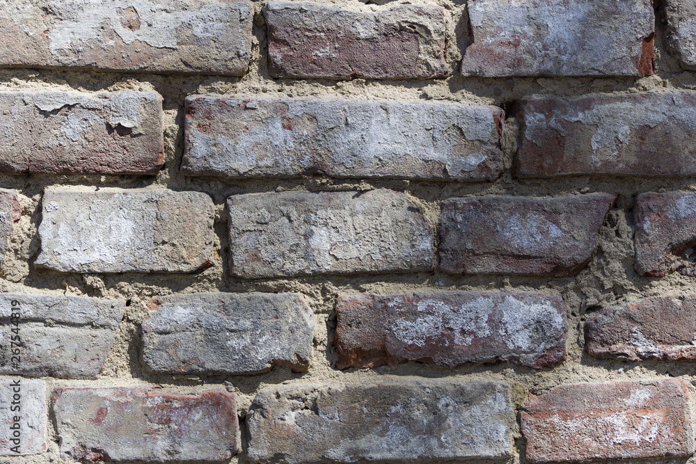 Obraz premium Old brick wall grunge texture background. Copy space.