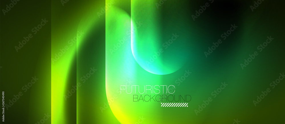 Neon glowing techno lines, blue hi-tech futuristic abstract background template Neon glowing techno lines, blue hi-tech futuristic abstract background template