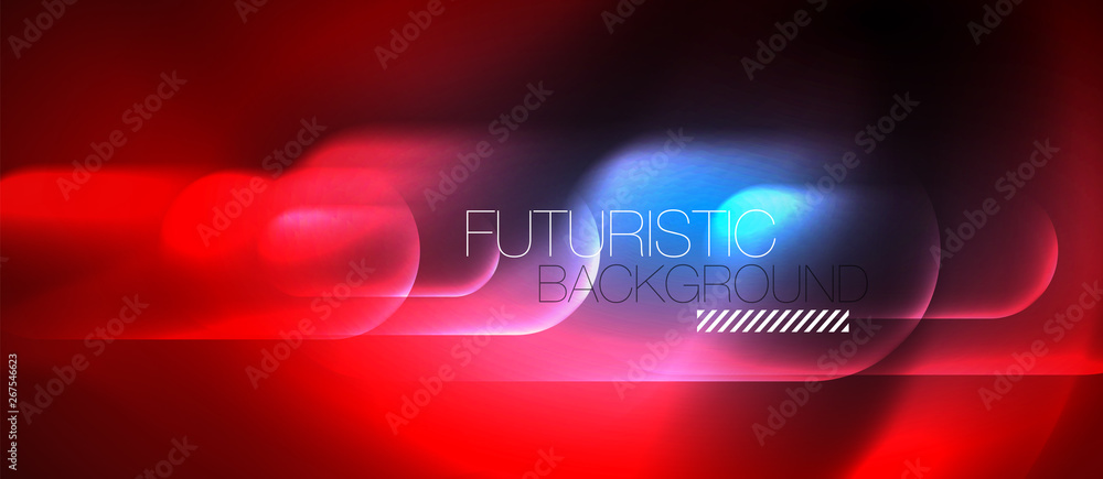 Blue neon round shapes techno background Blue neon round shapes techno background