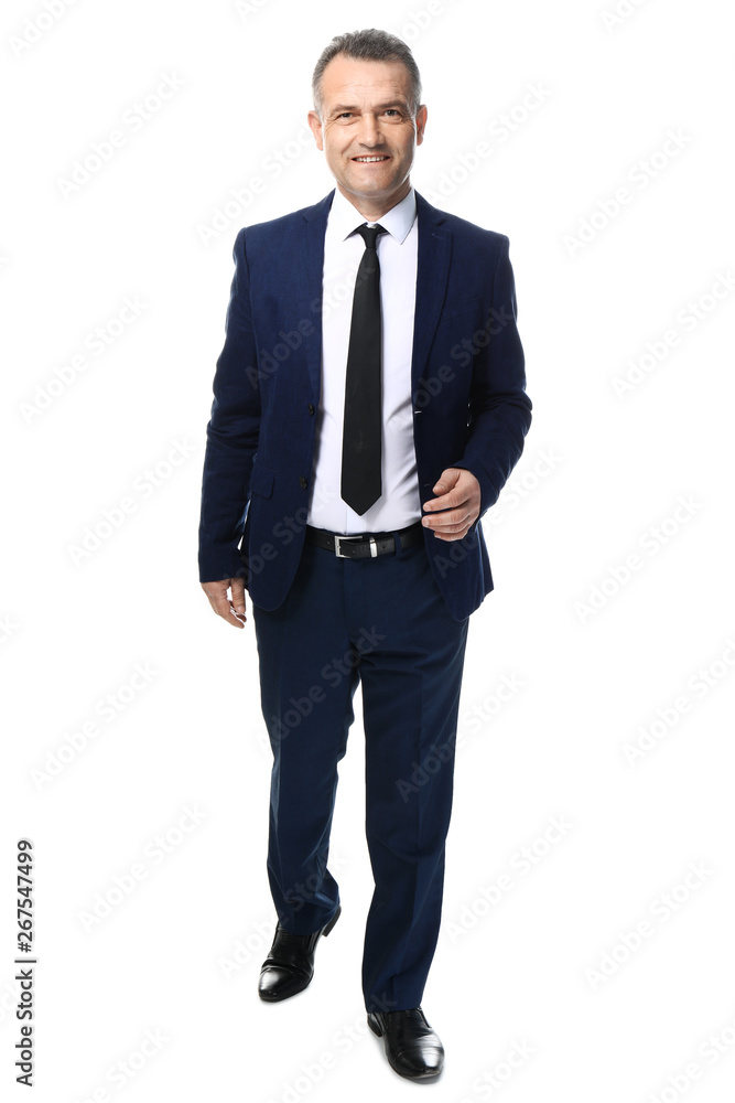 Handsome mature businessman on white background Handsome mature businessman on white background